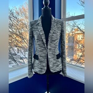 Banana Republic Black and White Marled Knit Blazer